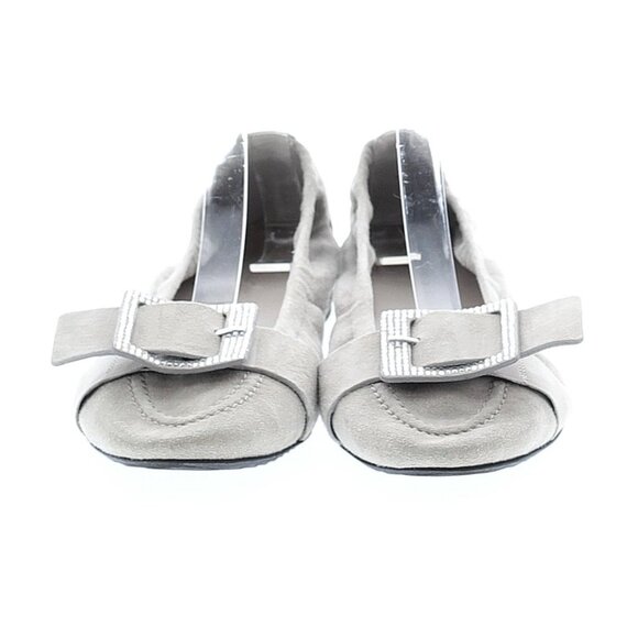 Kennel & Schmenger Shoes - Kennel & Schmenger Gray Suede Womens Loafers With Rhinestone Buckle